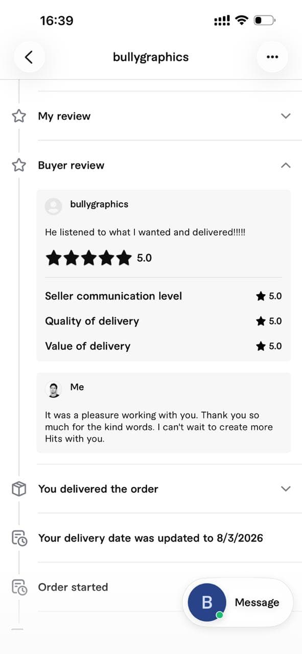 Fiverr review from Tony L